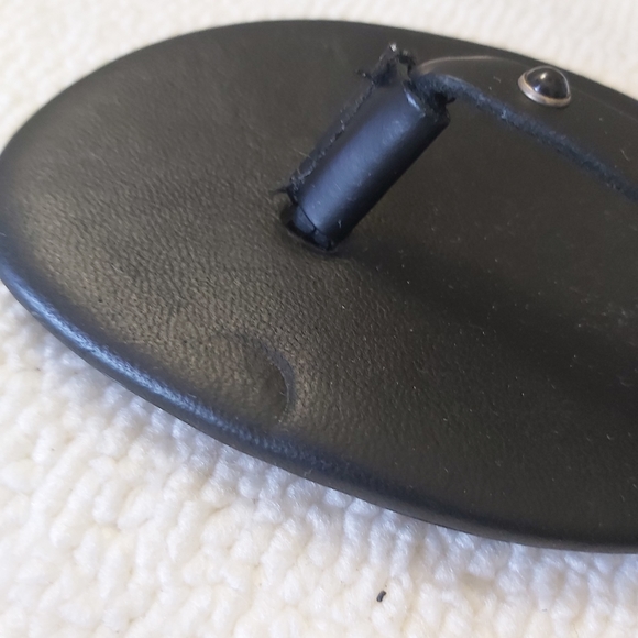 Bianco leather thong sandals black studded flats y2k - Picture 14 of 14